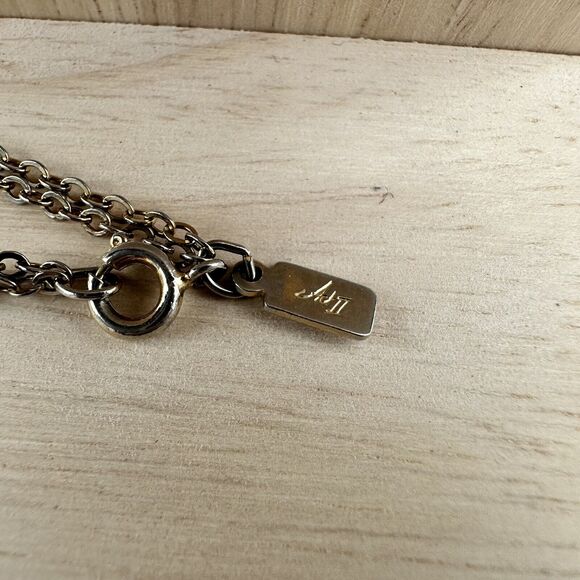 Act II Crystal Layered Chain Drop Necklace Silver Tone Teardrop Pendant Stack - Picture 5 of 5